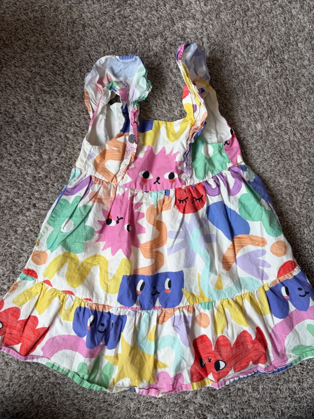H&M Girls' Multicolor Cartoon Tiered Sundress - Bright Print